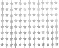 Opakowanie Kurtyna B&C gwiazdki matowa srebrna 100x200cm