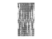 Kurtyna party kwadraty srebrna 100x200cm. Wydawca: PartyDeco. SmakLiter.pl Opakowanie Kurtyna party kwadraty srebrna 100x200cm