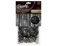 Opakowanie Kurtyna spirale-srebrne gwiazdki czarna 100x200cm