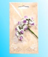 Opakowanie Kwiatki papierowe różyczki biało-fioletowe