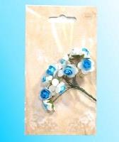 Opakowanie Kwiatki papierowe różyczki biało-niebieskie