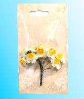 Opakowanie Kwiatki papierowe różyczki biało-żółte