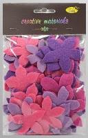 Opakowanie Kwiatki z filcu tonacja różowo-fioletowa 60szt