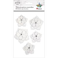 Opakowanie Kwiaty papierowe samoprzylepne 3D białe 5szt