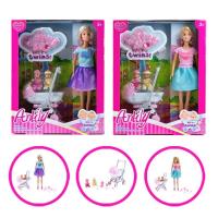 Opakowanie Lalka Anlily 30 cm z bliżniakami i wózkiem