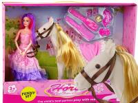 Opakowanie Lalka księżniczka z białym kucykiem + akcesoria