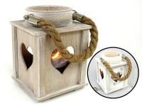 Lampion na tealight drewniany 12x16x12cm MIX. Wydawca: ADAR. SmakLiter.pl Opakowanie Lampion na tealight drewniany 12x16x12cm MIX