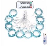 Opakowanie Lampki Kurtyna usb 200 LED 3x2 biały zimny + pilot