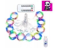 Opakowanie Lampki Kurtyna usb 300 LED 3x3 multikolor + pilot