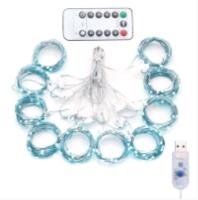 Opakowanie Lampki Kurtyna usb 300 LED biały zimny + pilot