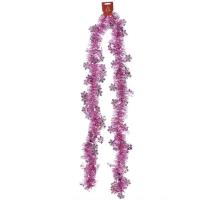 Opakowanie Łańcuch dekoracyjny - śnieżynki różowy