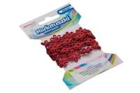 Opakowanie Łańcuszek kwiatuszki skórzane 1m czerwony