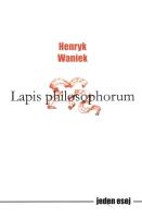 Lapis philosophorum. Autor: Waniek Henryk. SmakLiter.pl Okładka książki Lapis philosophorum