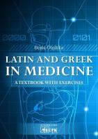 Latin and Greek in medicine. Autor: Beata Olędzka. SmakLiter.pl Okładka książki Latin and Greek in medicine