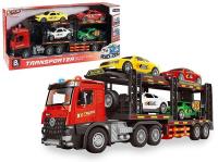 Opakowanie Laweta z 4 pojazdami dźwięk otwierane drzwi