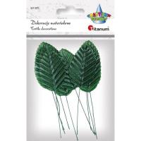 Opakowanie Liście materiałowe na druciku 10szt ciemnozielone