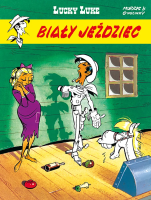 Lucky Luke. Biały jeździec. Tom 43. Autor: René Goscinny, Morris. SmakLiter.pl Okładka książki Lucky Luke. Biały jeździec. Tom 43