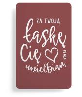 Magnes na lodówkę - Za twoją łaskę Cię uwielbiam. Wydawca: Szaron. SmakLiter.pl Opakowanie Magnes na lodówkę - Za twoją łaskę Cię uwielbiam