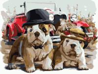 Opakowanie Malowanie po numerach 30x40cm Psy inteligentne