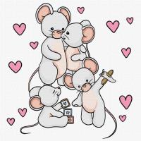 Opakowanie Malowanie po numerach- A happy family Kids 25x25cm