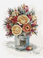 Malowanie po numerach - Bukiet żółtych róż 30x40cm. Wydawca: Ideyka. SmakLiter.pl Opakowanie Malowanie po numerach - Bukiet żółtych róż 30x40cm