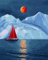 Opakowanie Malowanie po numerach - Czerwony żaglowiec 40x50