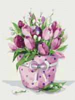 Malowanie po numerach - Czułość tulipana 30x40cm. Wydawca: Ideyka. SmakLiter.pl Opakowanie Malowanie po numerach - Czułość tulipana 30x40cm