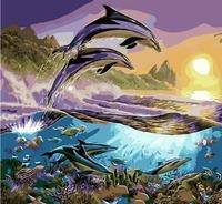 Opakowanie Malowanie po numerach  Delfiny skaczące przy wydmach