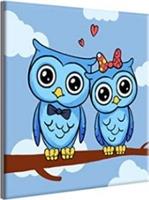 Opakowanie Malowanie po numerach dla dzieci Sowy niebieskie na gałązce