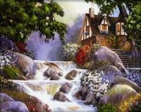 Opakowanie Malowanie po numerach Dom przy wodospadzie