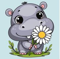 Opakowanie Malowanie po numerach - Hipopotam 25x25cm