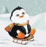 Malowanie po numerach - Jazda zimowa 25x25cm. Wydawca: Ideyka. SmakLiter.pl Opakowanie Malowanie po numerach - Jazda zimowa 25x25cm