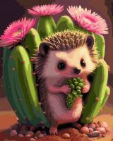 Opakowanie Malowanie po numerach Jeż z kwiatami