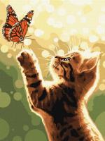 Opakowanie Malowanie po numerach - Kot i motyl 30x40cm