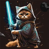 Opakowanie Malowanie po numerach - Kot-wojownik 40x40cm