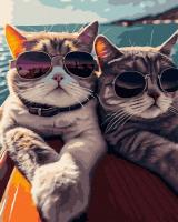 Opakowanie Malowanie po numerach Koty w modnych okularach