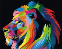 Opakowanie Malowanie po numerach - Lew kolorowy 40x50cm
