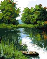 Opakowanie Malowanie po numerach - Łódź na rzece 40x50cm