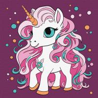 Opakowanie Malowanie po numerach- Magiczny jednorożec 25x25cm