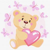 Malowanie po numerach - Mały niedźwiedź 30x30. Wydawca: Ideyka. SmakLiter.pl Opakowanie Malowanie po numerach - Mały niedźwiedź 30x30