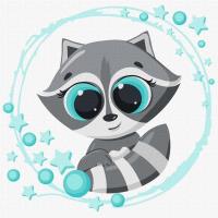 Opakowanie Malowanie po numerach - Mały szop pracz 30x30cm