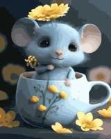 Opakowanie Malowanie po numerach Myszka z kwiatami