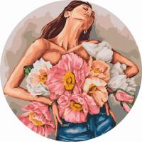 Opakowanie Malowanie po numerach okrągłe - Dziewczyna... 40cm