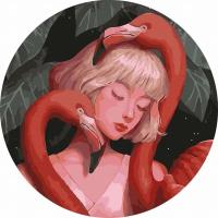 Opakowanie Malowanie po numerach okrągłe - Flaming 40cm