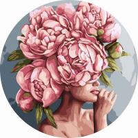 Opakowanie Malowanie po numerach okrągłe - Kobieta kwiat 40cm