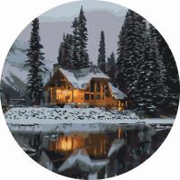 Opakowanie Malowanie po numerach okrągłe - Śnieżna noc 40cm