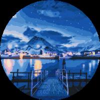 Opakowanie Malowanie po numerach owalne Nocny widok