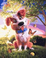 Opakowanie Malowanie po numerach - Pies i motyle 40x50cm