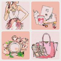 Malowanie po numerach - Różowe marzenia 2 40x40cm. Wydawca: Ideyka. SmakLiter.pl Opakowanie Malowanie po numerach - Różowe marzenia 2 40x40cm