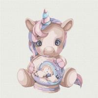 Malowanie po numerach - Różowy jednorożec 30x30. Wydawca: Ideyka. SmakLiter.pl Opakowanie Malowanie po numerach - Różowy jednorożec 30x30